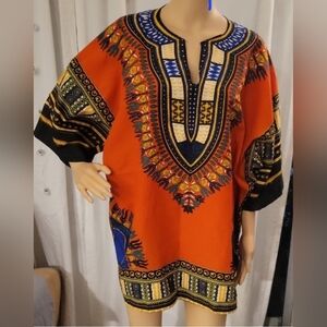 Vibrant Dashiki Tunic Dress One Size